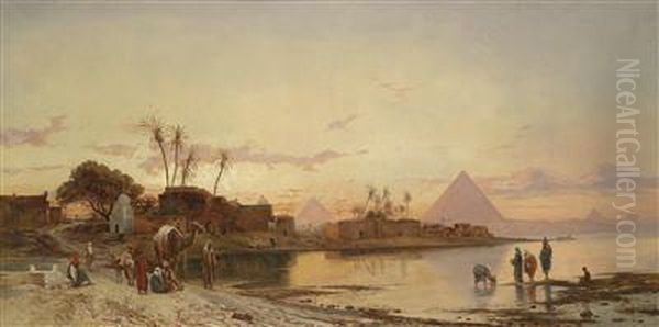 On The Banks Of The Nile Oil Painting by Hermann David Salomon Corrodi