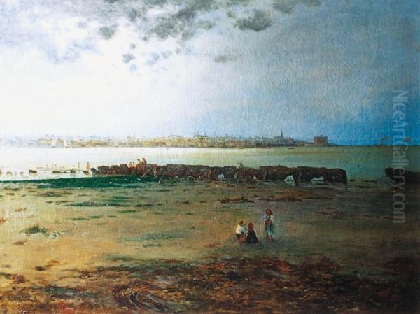 Bahia Y Ciudad De Montevideo Oil Painting by Carlos Corsetti