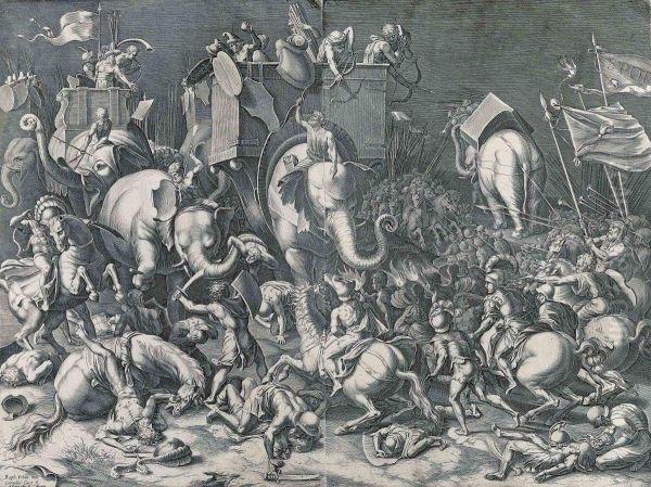 The Battle Of Scipio Against Hannibal Oil Painting by Cornelis Cort