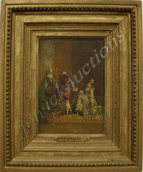 The Courtier Oil Painting by Oreste Cortazzo