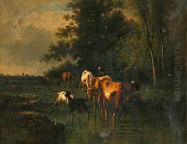 Paisaje Fluvial Oil Painting by Antonio Cordero Cortes