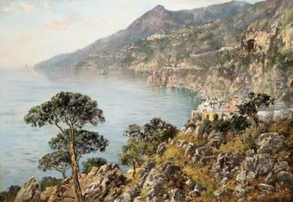 Kuste Von Amalfi Oil Painting by Edoardo Cortese