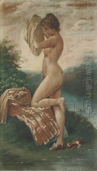 The Bather Oil Painting by Jose Cortez De Alcocer