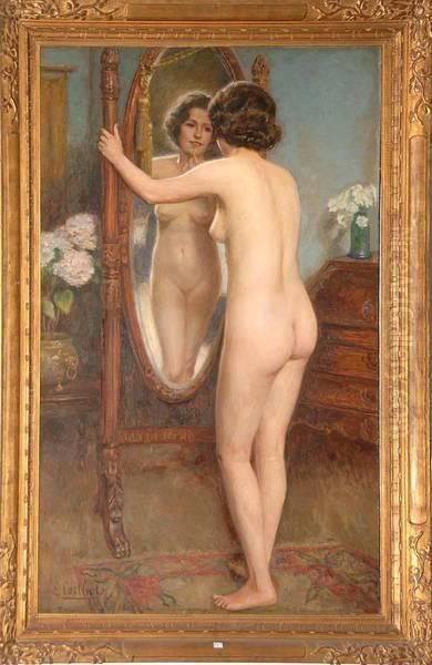 Femme Nue Devant Son Miroir Oil Painting by Leon Corthals