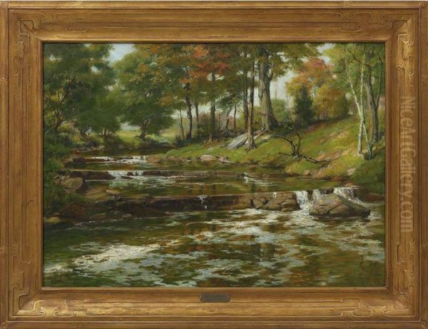 Stepping Waters Oil Painting by Charles Abel Corwin