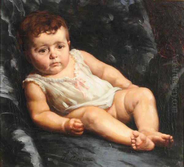 Bambino Coricato Oil Painting by Demetrio Cosola