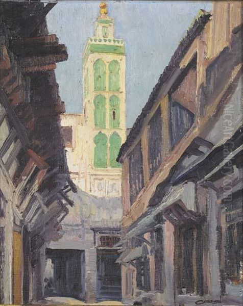 Fes. Zaouia Du Tala. Oil Painting by Adolphe Cossard