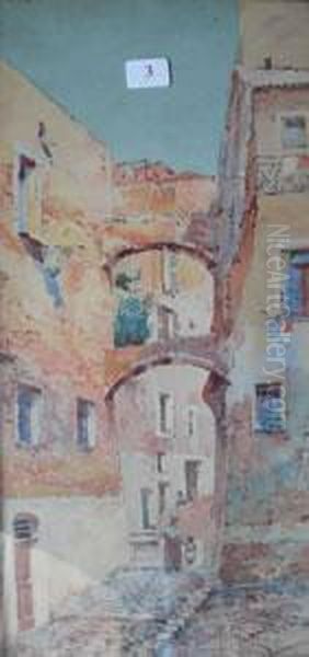 Ruelle A La Double Arche Oil Painting by Hugues Cossetini