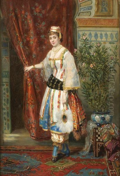 Jeune Femme En Costume Oriental Oil Painting by Herman Maurice Cossmann