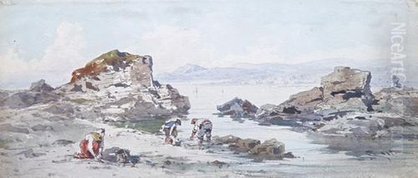 Pecheurs Dans La Baie De Nice Oil Painting by Emmanuel Costa