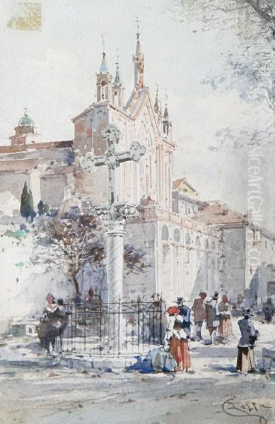 Le Monastere De Cimiez, Nice Oil Painting by Emmanuel Costa