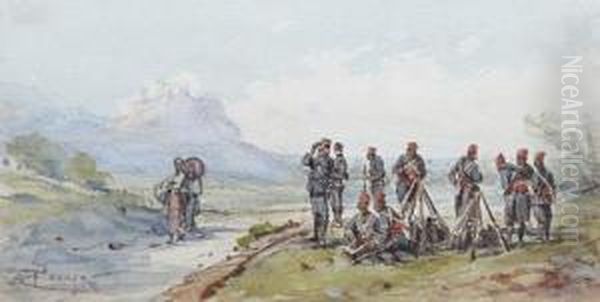 Le Bivouac Oil Painting by Emmanuel Costa