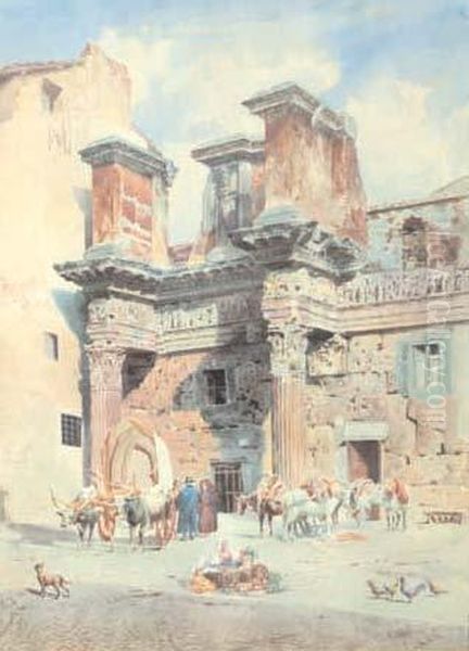 Il Foro Di Nerva Oil Painting by Giovanni Costantini