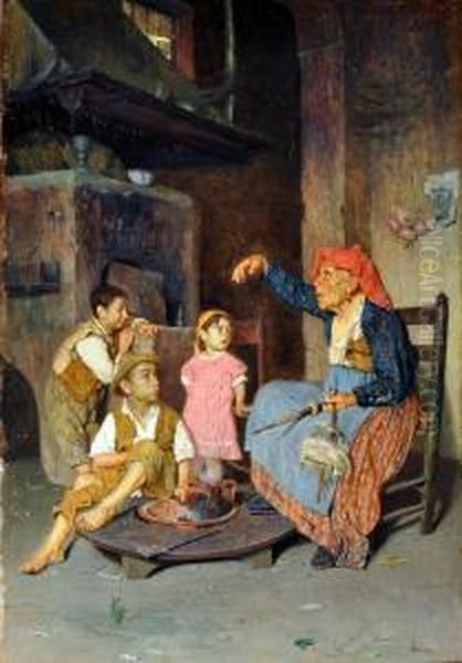 I Racconti Della Nonna Oil Painting by Giuseppe Costantini