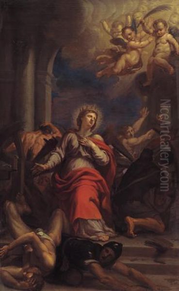 Santa Caterina D'alessandria Oil Painting by Placido Costanzi