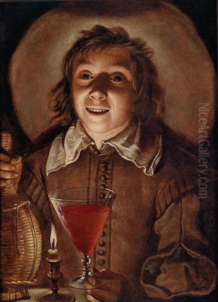 Un Fanciullo Offre Un Bicchiere Di Vino Oil Painting by Hendrick Coster