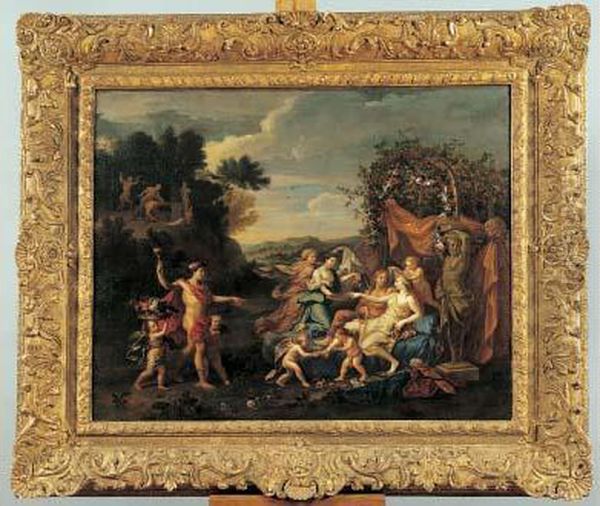 Venus Et Adonis Oil Painting by Jean II Cotelle