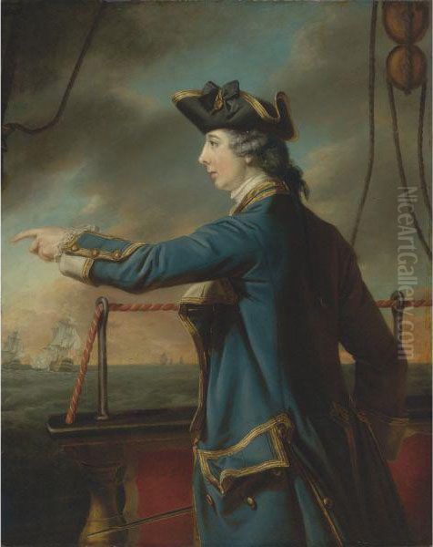 Portrait Of Captain Edward Knowles, R.n. (1742-1762) Oil Painting by Francis Coates Jones