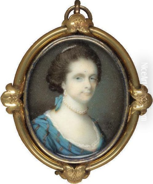 A Portrait Of A Lady Oil Painting by Samuel Cotes