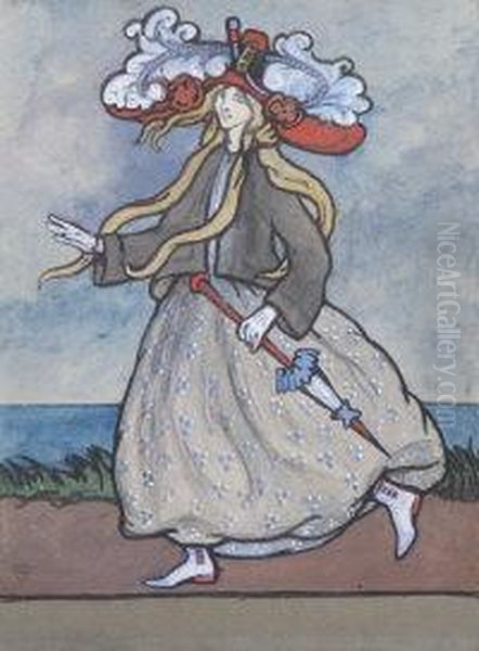 A Seaside Stroll Oil Painting by Mary Cottenham Yeats