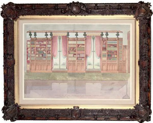 Elevation Of The South Side Of The Library Oil Painting by Lewis Nockalls Cottingham