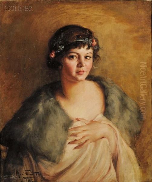 Portrait Of Flora Oil Painting by Marietta Cotton