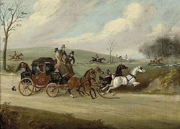 Joining In The Hunt Oil Painting by Henry S. Cottrell