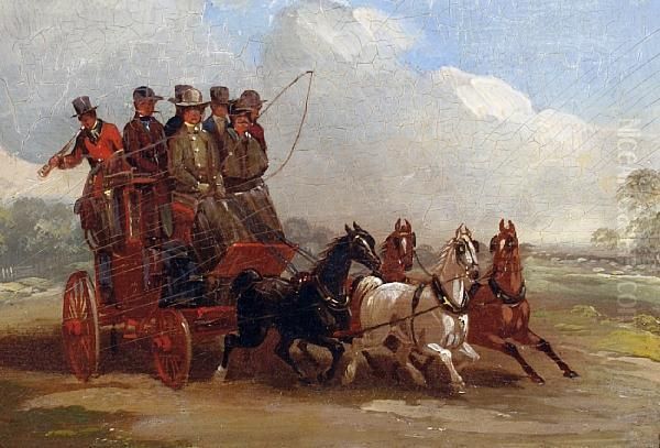 A Coach And Four Oil Painting by Henry S. Cottrell