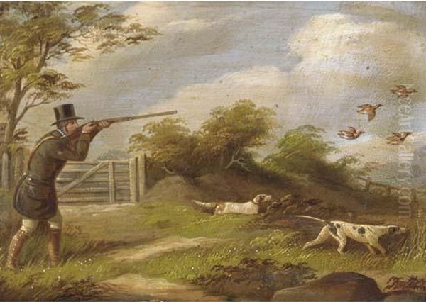 Partridge Shooting Oil Painting by Henry S. Cottrell