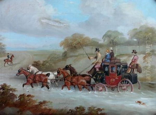 york To London Coach Oil Painting by R.S Cottrell