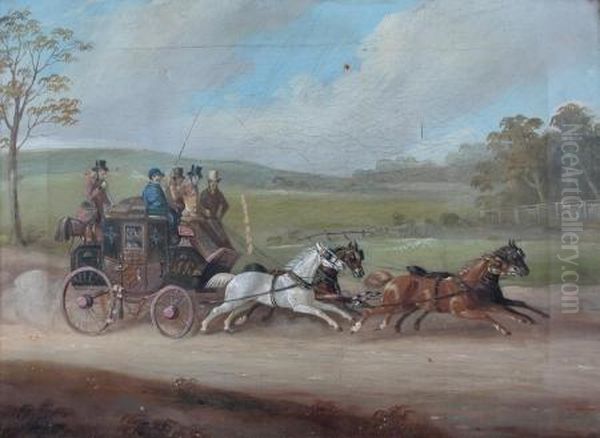 bristol To London Coach Oil Painting by R.S Cottrell