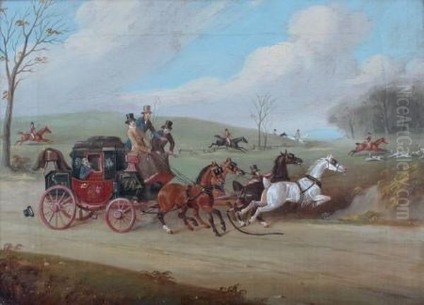 oxford To London Coach Oil Painting by R.S Cottrell