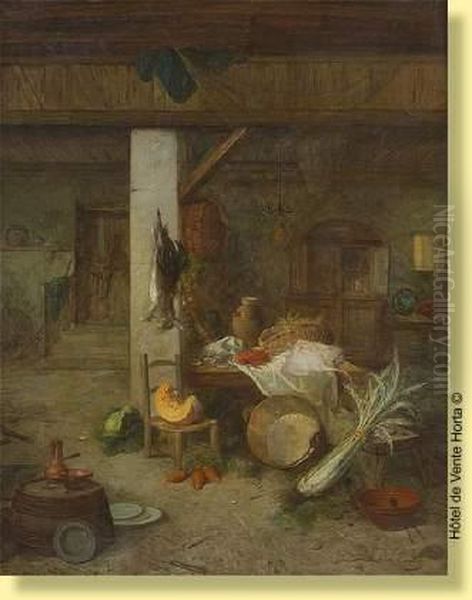 Le Garde-manger Oil Painting by Alexandre Jean Couder