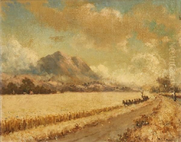 Mowing The Wheat Oil Painting by William Alexander Coulter