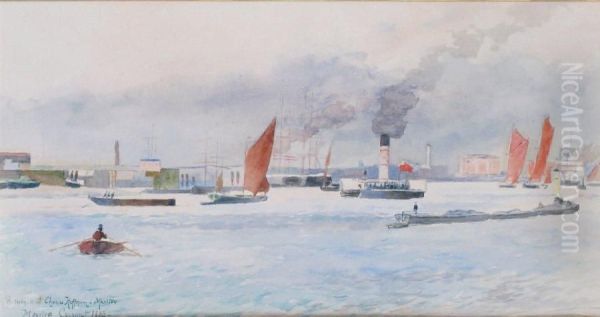 Port Anime Oil Painting by Maurice Francois A. Courant