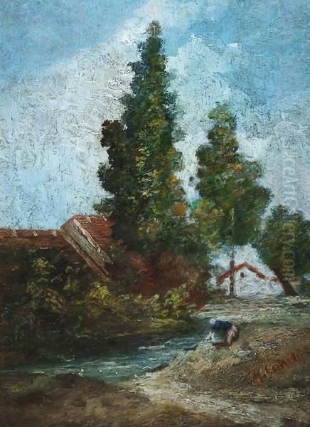 Paysage De Campagne Anime Oil Painting by Gustave Courbet