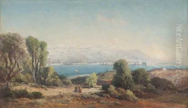 Rade De Toulon, Vue Des Sablettes Oil Painting by Vincent Courdouan