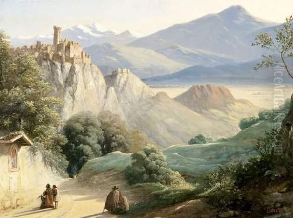 Paysage Italien, La Madone De Subiaco Oil Painting by Joseph Desire Court