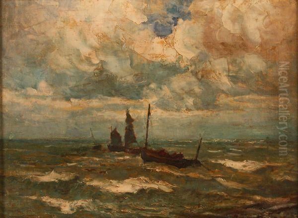 Marine Oil Painting by Frans Courtens