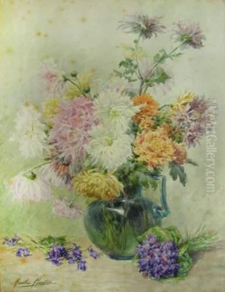 Bouquet De Fleurs Oil Painting by Marthe Courtier