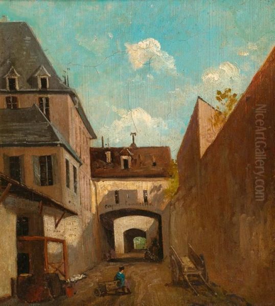 Gasse. Oil Painting by Caroline Courtin