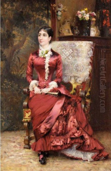 Portrait Of Madame D Oil Painting by Gustave Claude Etienne Courtois