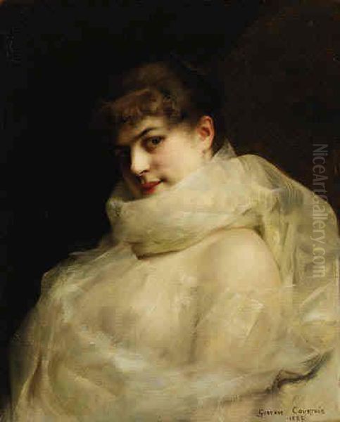 An Elegant Lady Oil Painting by Gustave Claude Etienne Courtois