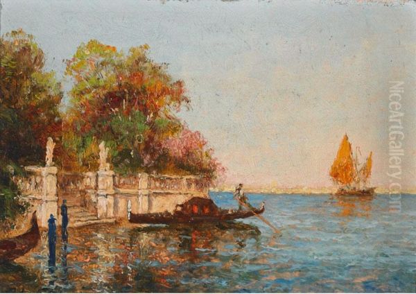 Canal A Venise Oil Painting by Charles Cousins