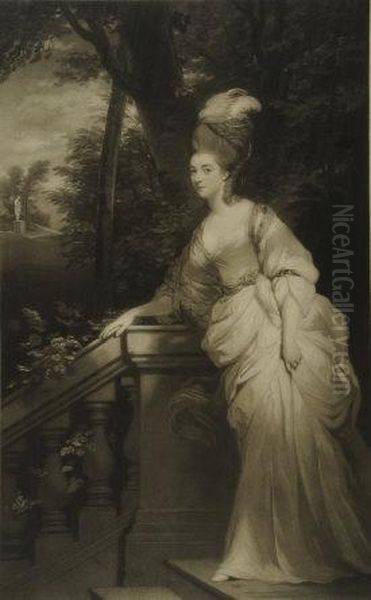 Portrait Of A Regency Woman Oil Painting by Samuel Cousins