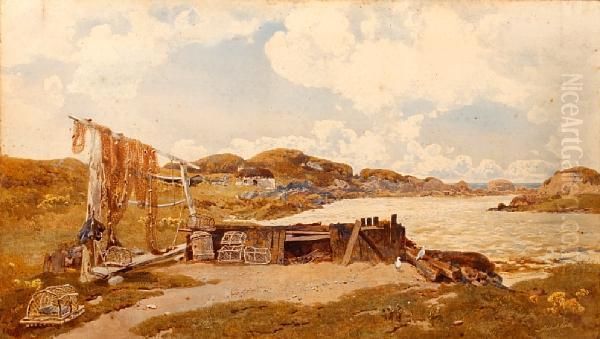 A Breezy Day, South Of Mull Oil Painting by Hubert Coutts