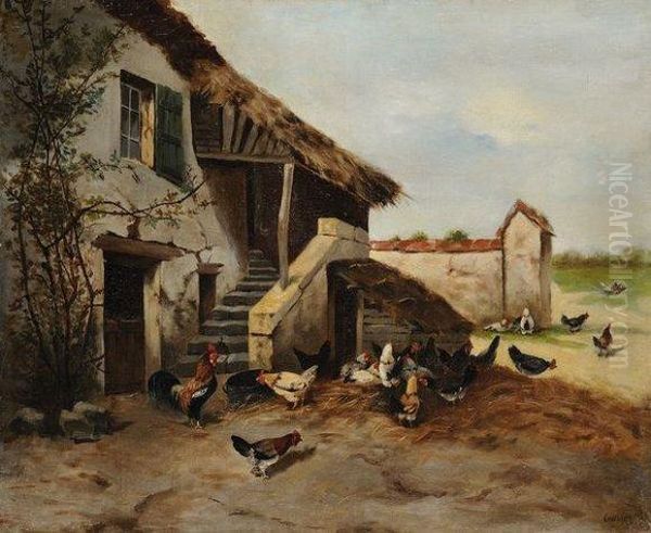 Scene De Bassecoure Oil Painting by Philibert Leon Couturier