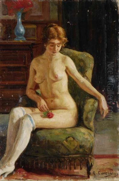 La Modella Oil Painting by Gian Emanuele Covelli