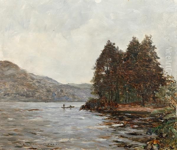 Scottish Loch Oil Painting by Robert Mcgown Coventry