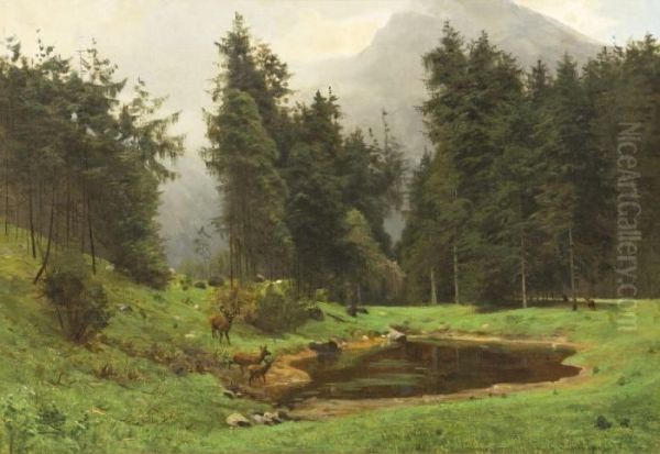 Meadow Lake Oil Painting by Carl Cowen Schirm